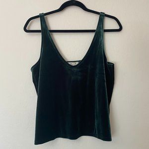 Dark Green Velvet Madewell Tank in Med